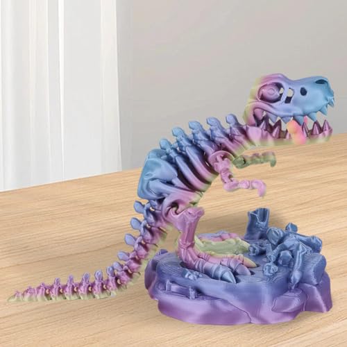 BomKra 3D-gedrucktes einteiliges Skelett Tyrannosaurus Rex, bewegliche Gelenke, stehend, großes Maul, Dinosaurier-Modell, Ornament, 3D-gedruckte Dinosaurierknochen, Tyrannosaurus Rex, kreati von BomKra