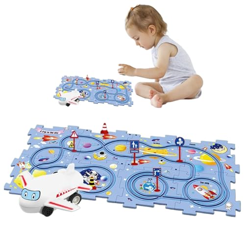 Bomefoi Eisenbahnwaggon-Puzzle-Gleis, Kinder-Puzzle-Eisenbahnwagen-Set - Eisenbahnwaggon-Rennen-Puzzlespielzeug-Set für Kinder,Lernspielzeug für Vorschulkinder in leuchtenden Farben für Feste, von Bomefoi