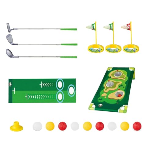 Bomefoi Verstellbares Golfspielzeug-Set, Kinder-Golfspielzeug-Set - Verstellbarer Golfschläger, einziehbares Golfspielzeug mit Putting-Matte | Lustige Sportspielzeug-Golfspiele mit Übungsloch für und von Bomefoi