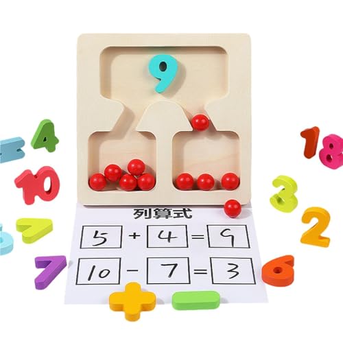 Bomefoi Zählspielzeug für Kleinkinder,Math Manipulatives Kindergarten,Kindergarten-Lernspielzeug | Homeschool Supplies Mathe-Lernwerkzeuge, Zählperlen aus Holz, Mathe-Spielzeug für Kinder von Bomefoi