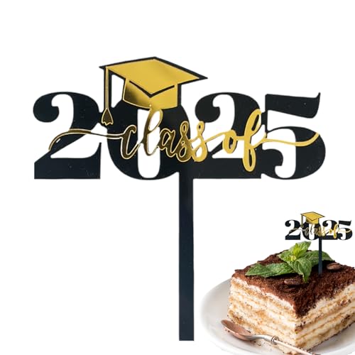 BommFu 2025 Cupcake Deko | Schwarz Und Gold Cupcake Topper Für Abschluss 2025 - Acryl Spieße Appetizerpick Fotostudio Requisiten Für Kindergarten Schule Zuhause Kinder BommFu 2025 Cupcake Deko | Schwarz Und Gold Cupcake Topper Für Abschluss 2025 - Acryl Spieße Appetizerpick Fotostudio Requisiten Für Kindergarten Schule Zuhause Kinder von BommFu