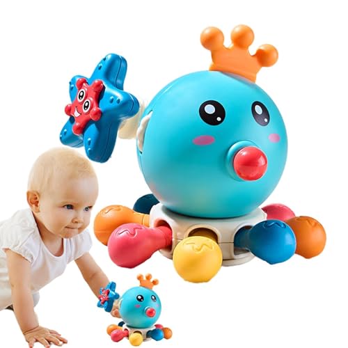 BommFu Baby Pull String Spielzeug, Sensory Toy - Octopus Developmental Pulling Teing Sensory Toy,Niedliche Presseklang, lernende Lernaktivität für Unterhaltung von BommFu