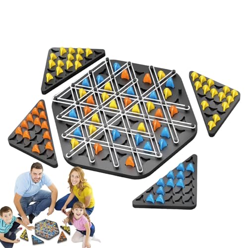 BommFu Ketten Dreieck Spiel | Dreieck-Steckspiele | Triggle Brettspiel | Party-Brettspiel | Interaktives Steckspiel Dreiecksschach Brettspiel - Steckspiele Fesselndes Strategie Brettspiel von BommFu