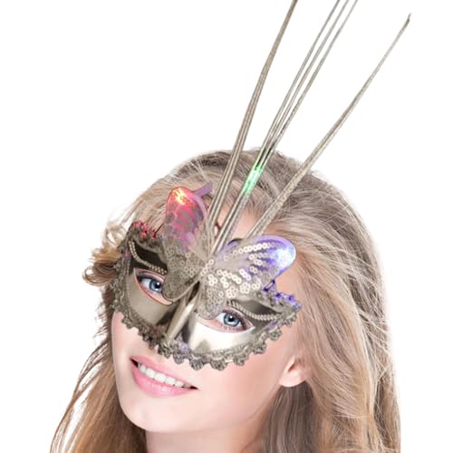 BommFu Maskerade-Maske für Frauen - Abend, Abschlussball, Ball, Maske, Bar, Kostüme, Zubehör,Beleuchten Sie Ihr Abend-, Abschlussball-, Ball-, Masken-, Bar-Kostümzubehör für die Hochzeit von BommFu