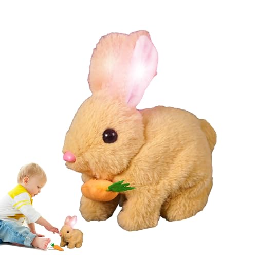 BommFu My Realistic Bunny Toy | Electric Bunny Stuffed Animal | Interaktives Realistisches Hasenspielzeug Für Kinder | Hüpfende Hasen Simulierte Kaninchenpuppe - Niedliche Hasenplüschfiguren von BommFu