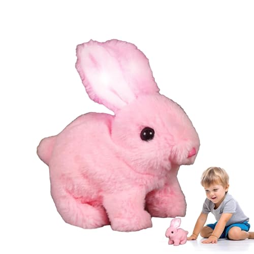 BommFu My Realistic Bunny Toy | Electric Bunny Stuffed Animal | Interaktives Realistisches Hasenspielzeug Für Kinder | Hüpfende Hasen Simulierte Kaninchenpuppe - Niedliche Hasenplüschfiguren von BommFu