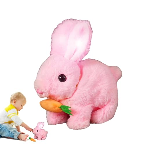 BommFu My Realistic Bunny Toy | Electric Bunny Stuffed Animal | Interaktives Realistisches Hasenspielzeug Für Kinder | Hüpfende Hasen Simulierte Kaninchenpuppe - Niedliche Hasenplüschfiguren von BommFu