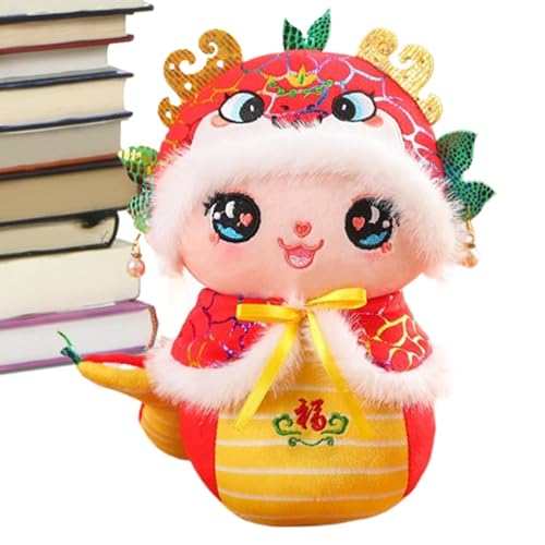 BommFu Plüschschlangen-Stofftier | Schlangen-Plüschtier | Plüsch-Maskottchen 2025 Jahr Der Schlangenpuppe | Niedliche Schlangen-Kuscheltiere - Maskottchenpuppe Für Chinesische Neujahrsdekoration von BommFu