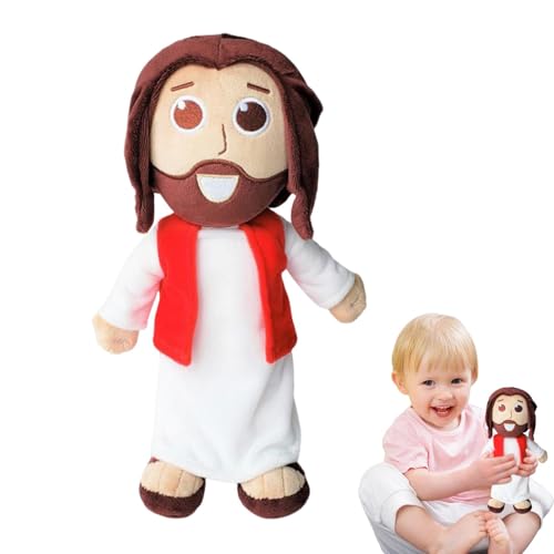 BommFu Sprechende Jesus Kuscheltier | 30 cm Das Jesus Figur Aus Plushie Spricht 10 Bibelverse Jesu | Jesus Plush Toy Wurfkissen Zur Dekoration - Jesus Christus Stofftier Spielzeug Für Kinder von BommFu