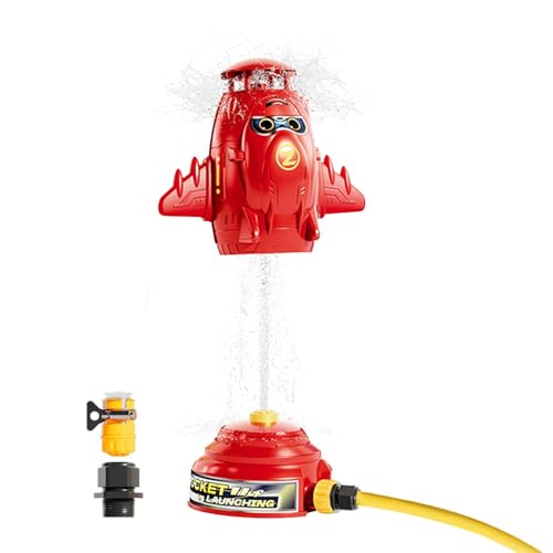 BommFu Sprinkler -Raketen im Freien Wasserspielzeug, Raketensprinkler für Kinder,Nette 360 ​​° rotierende Hofsprinkler | Outdoor Kids Water Toys Games für den Backyard Lawn Park von BommFu