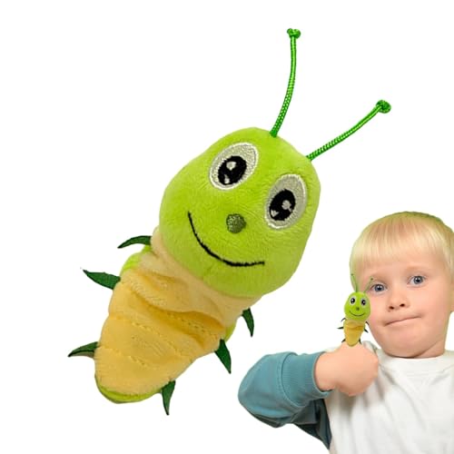 BommFu Stofftierpuppen für Kinder,Tierpuppen, Marienkäferpuppen, Niedliche Bienen-Fingerpuppen, weiche Plüsch-Raupen-Handpuppen für 1–3 Jahre alte Kleinkinder von BommFu