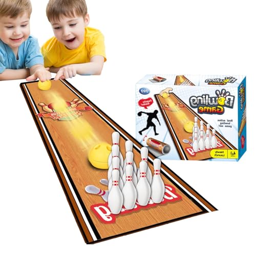 BommFu Tisch-Bowling, Tisch-Curling-Spiel,Kleines Tischgolfspiel | Lustiges Tabletop-Golfspiel für Kinderpartys, tragbares, pädagogisches Tisch-Bowlingspiel von BommFu