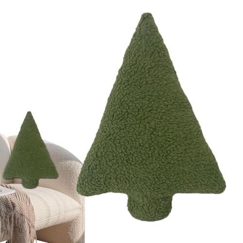 BommFu Weihnachtsbaum Form Kissen | Schönes Weihnachtsbaum-Winterkissen | Winterliches Weihnachts-Dekokissen - Superweiches Kuscheltier Kissen Winter-Weihnachtskissen Für Wohnzimmer, Couch, Zuhause von BommFu