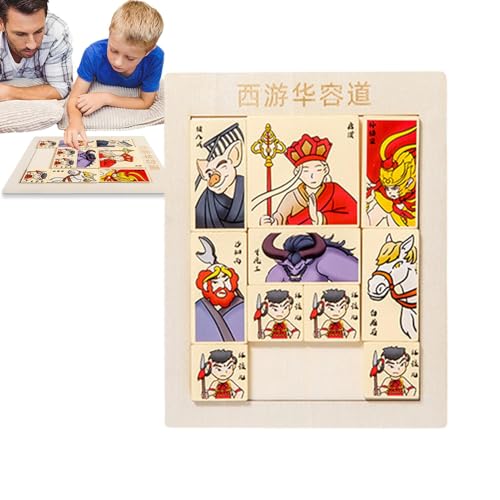 BommFu Zahlenschiebe-Puzzlespiel, Schiebe-Zahlenrätsel für Kinder - Schiebepuzzles für Kinder | Chinesisches klassisches Figuren-Design, Holz-Rätselspiel, Handgeschwindigkeitstrainer von BommFu