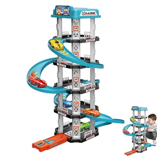 Garage-Autobahn-Spielset | Parkhaus-Spielzeug-Spielset | Rennwagen-Spielzeug-Abenteuer-Strecken-Rampenspiel | Rennwagen Rampe Spur Fahrzeug Garage Spielzeug - Autogarage Abenteuerspielzeug Für Kinder von BommFu