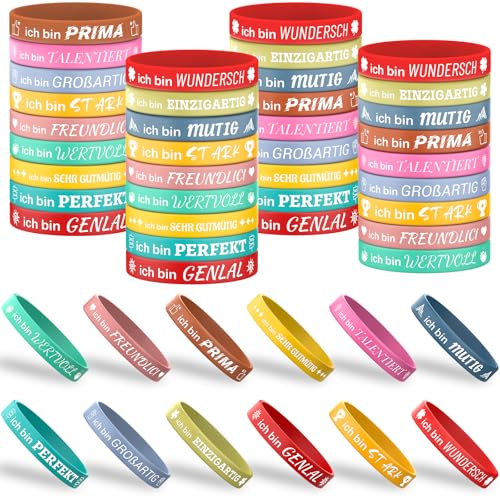 Bomtop 36 Stück Motivationsarmbänder, Bunte Armband Kinder, Kleine Geschenke, Abschiedsgeschenk Schüler, Kinder Geburtstag Gastgeschenke Motivationsgeschenke für Schüler Bomtop 36 Stück Motivationsarmbänder, Bunte Armband Kinder, Kleine Geschenke, Abschiedsgeschenk Schüler, Kinder Geburtstag Gastgeschenke Motivationsgeschenke für Schüler von Bomtop