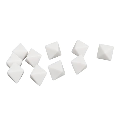 20pcs 8 -Seiten -Würfel Kunststoff Blank DIY DICE Set für Brettspielparty Math Zählen Sie Weiß, Ideal für DIY -Projekte mit Ölbasis oder Aufkleber von Bonbela