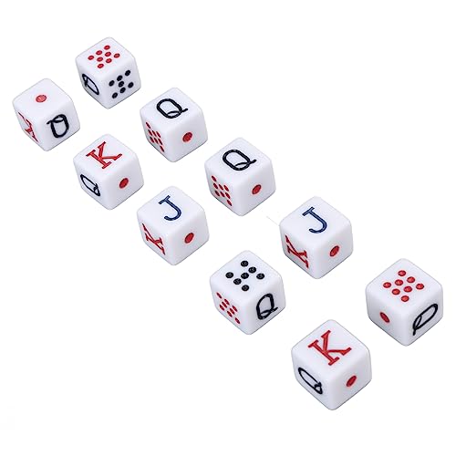 Bonbela 10 Pcs Würfel Set 16mm Kunststoff 6 -Seiten JQK Number Dice Cubes für Tischspiele Brettspiele weiß Bonbela 10 Pcs Würfel Set 16mm Kunststoff 6 -Seiten JQK Number Dice Cubes für Tischspiele Brettspiele weiß von Bonbela