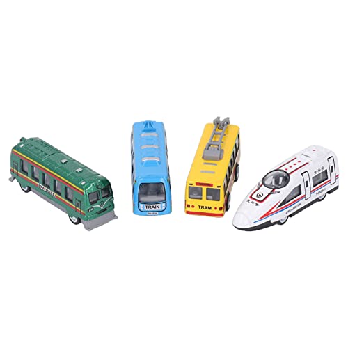 Bonbela 4-teiliges Bus-Modell-Set aus Druckgusslegierung für Kinder, Simuliert, Exquisit, Lustig, Zum Zurückziehen, Auto, Fahrzeug, Spielzeug, Dekoration (B-Stil) von Bonbela