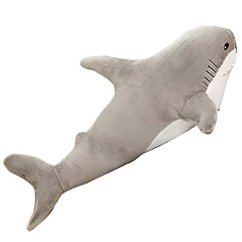 Bonbela 45cm Cartoon Hai Plüsch Tier Ozean Wassertiere Hai Puppe Kinder Plüsch Tier Spielzeug Geburtstags (Grau) von Bonbela