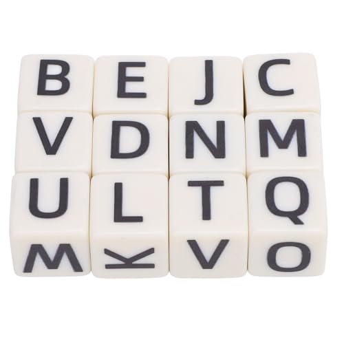 Bonbela 6-seitiges Würfelspiel, Kreatives Spiel, Englische Buchstabenwürfel mit Etui für Partygeschenke, Reisen, Camping von Bonbela