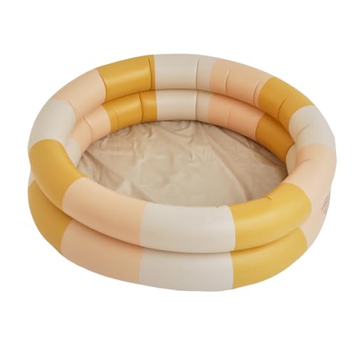 Bonbela Aufblasbares Kinder-Ballbecken, Rund Geformt, Multifunktionaler Sicherheitszaun, Auslaufsicheres PVC-Schwimmbecken für Drinnen und Draußen (Gelb) von Bonbela