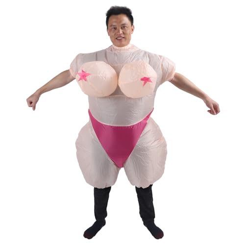 Bonbela Aufblasbares Kostüm für Erwachsene, Polyester, Große Brüste, Frau, Cosplay, Lustiges Blow-Up-Halloween-Kostüm für Partys Im Innen- und Außenbereich von Bonbela