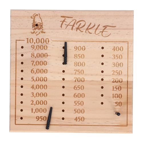 Bonbela Farkle Würfeltablett Zur Verbesserung der Mathematischen Fähigkeiten, Klassisches Würfelspieltablett aus Holz für Familienspiele (Quadratisch 15 cm) von Bonbela