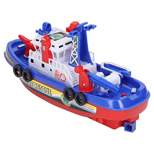 Bonbela Feuerlöschboot-Spielzeug, Automatisches Wassersprühen, Pädagogisches Musiklicht, Elektrisches Kinder-Badeboot-Spielzeug für und Mädchen von Bonbela