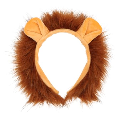 Bonbela Kostüm Haarreif Katzenohren Stirnband für Kinder Erwachsene Katzenkostüm Zubehör Tierohren Kostüm Haarreif für Fasching Karneval Motto Party Kostüm Accessoire (Löwe) von Bonbela