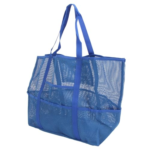 Bonbela Netz-Strandtasche mit 8 Taschen, Wasserdicht, Großes Fassungsvermögen, Tragbarer Griff, Netz-Pooltasche Urlaub, Schwimmen (Blau) von Bonbela