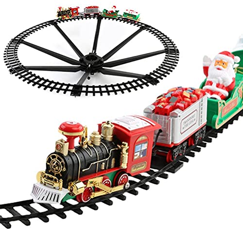 Bonbela Weihnachts-Spielzeugeisenbahn-Set mit Licht und Ton, Elektrisches Zugspielzeug, Expresslieferung des Weihnachtsmanns, Weihnachtszug-Spielzeug, für Kinder von Bonbela