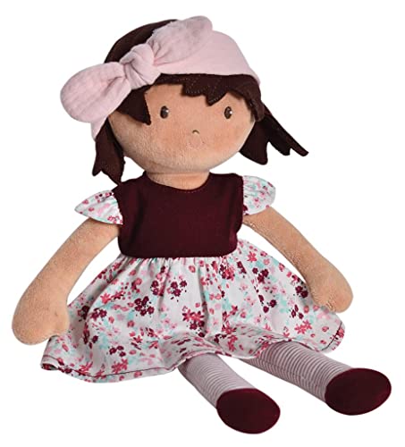 Tikiri 8521060 Kuschelpuppe Selena, weiche Stoffpuppe für Kinder ab 0+ Monaten, 33 cm, inkl. Geschenkbox von Bonikka