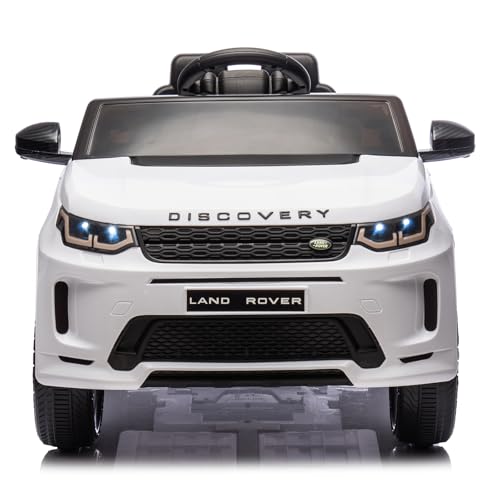 Bonnlo Kinder Elektroauto Land Rover Discovery Sport, Elektro Kinderauto mit 2,4 GHz Fernbedienung, Kinder-SUV für Kinder 3-5 Jahre, Batterie 12V - 4.5AH, Weiss von Bonnlo