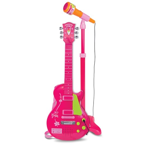 Bontempi Icom 24 5832 Rockgitarre mit Ständermikrofon, Pink von Bontempi