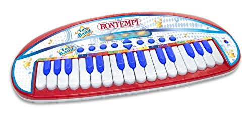 Bontempi 123109 Elektronik-Tisch-Keyboard mit 31 Tasten, Blanc/Rouge/Bleu von Bontempi