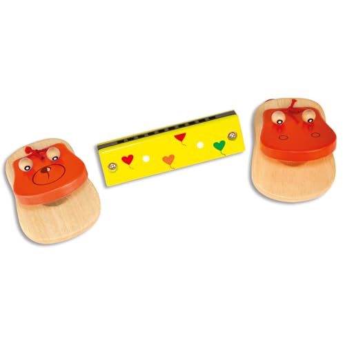 Bontempi 61 0310 HarmonyBeats: Harmonisches und Kastanien-Set aus Holz für kleine Bunte Musiker, 60x75x50 mm, Mehrfarbig von Bontempi