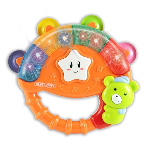 Bontempi | BabyBeat - Elektronisches Babytamburin mit Lichtern und Geräuschen, Orange, 23x23x18,5 cm, 6+ Monate von Bontempi