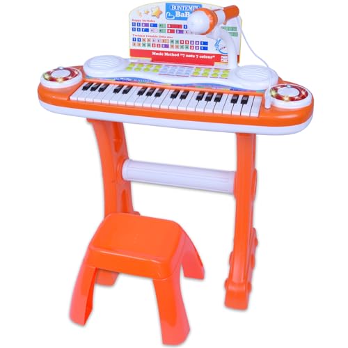 Bontempi | MiniMaestro: 37 Tasten Elektronisches Spielzeug mit Mikrofon und Zubehör, 480x550x200 mm von Bontempi