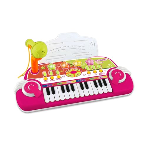 Bontempi | MiniMelody: 24-Tasten Elektronische Spielzeugtastatur mit Mikrofon für kleine Musiker, rosa, 333x222x125 mm von Bontempi