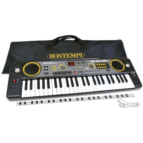 Bontempi School Digital Keyboard 15 4920 mit 49 Tasten, Schwarz von Bontempi