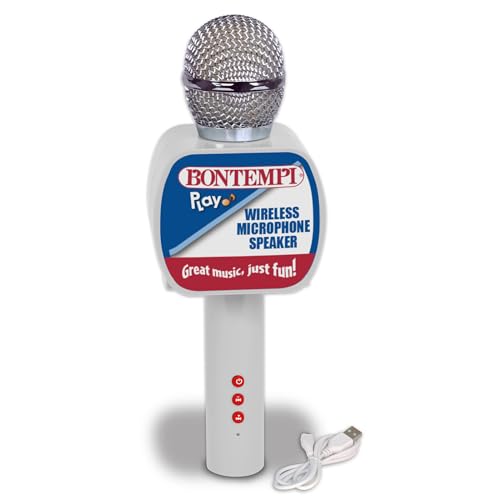 Bontempi 48 5100 SonicLink Mic-Drahtloses Mikrofon mit integriertem Lautsprecher für unbegrenzte Leistung, 85x65x240 mm, Mehrfarbig, M von Bontempi