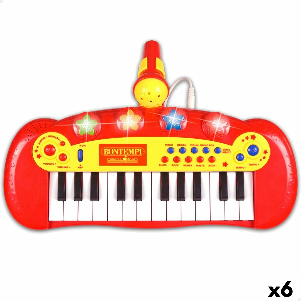 Interaktives Klavier für Babys Bontempi Für Kinder Mikrofon 33 x 13 x 19,5 cm (6 Stück) von Bontempi