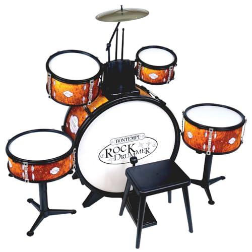 Bontempi | BeatFusion Pro: Premium-Akku mit leistungsstarkem Bassdrum-Set und Schlagzeug, Orange, 700x400x800 mm von Bontempi