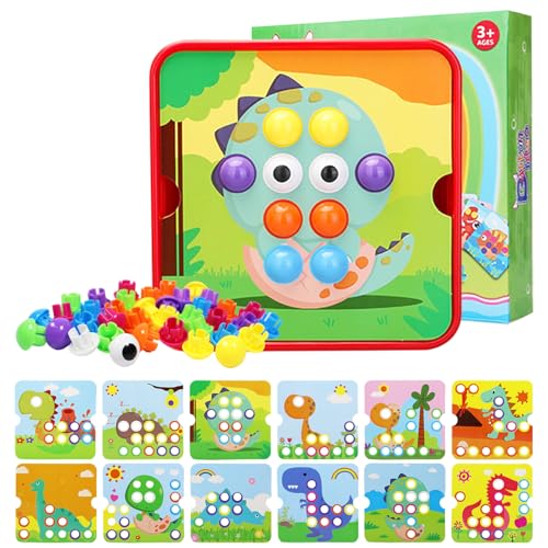 Booaee Mosaik Steckspiel ab 3 Jahre,Montessori Spielzeug Steckspiele Lernspiele Kinderspiele zum Lernen Farben Steckspielzeug Pädagogische mit 12Steckplätte und 42 Steckperlen Jungen Mädchen Kinder Booaee Mosaik Steckspiel ab 3 Jahre,Montessori Spielzeug Steckspiele Lernspiele Kinderspiele zum Lernen Farben Steckspielzeug Pädagogische mit 12Steckplätte und 42 Steckperlen Jungen Mädchen Kinder von Booaee