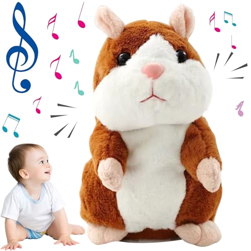 Booaee Sprechender Hamster Spielzeug, Sprechende Hamster,Wiederholt Talking Plüschtier Elektronische, Interaktive Plüschtiere,Lustige Kinder Stofftiere Nachsprechendes Hamster für Baby Kids Geschenk von Booaee