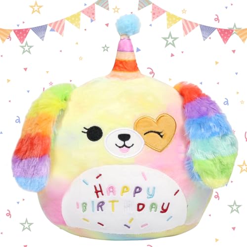 Happy Birthday Plüschtier,25cm Hund Kuscheltier Regenbogen Plüschkissen Hund Kuscheltier Stofftier Geburtstags Geschenk für Mädchen Cartoon Plüsch Spielzeug Kawaii Plüsch Puppe Kinder Erwachsene Happy Birthday Plüschtier,25cm Hund Kuscheltier Regenbogen Plüschkissen Hund Kuscheltier Stofftier Geburtstags Geschenk für Mädchen Cartoon Plüsch Spielzeug Kawaii Plüsch Puppe Kinder Erwachsene von Booaee