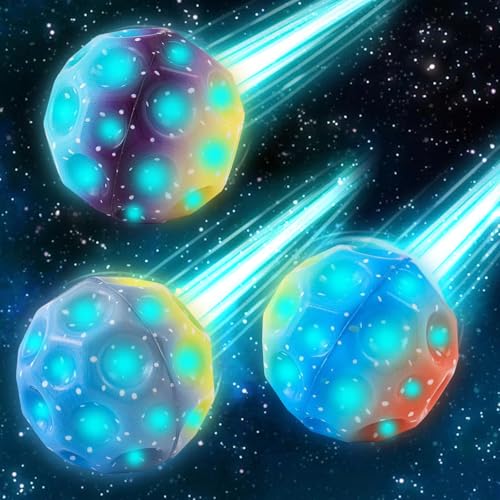 Jump Ball, 3 Stück Licht Moon Ball, Glühen Moon Ball, Spaceball Moon Ball, Mini Farbiger Jump Ball, Springender Ball, Leuchtender Mehrfarbig Space Moon Ball Jumpball, Leicht zu Greifen und zu Fangen Jump Ball, 3 Stück Licht Moon Ball, Glühen Moon Ball, Spaceball Moon Ball, Mini Farbiger Jump Ball, Springender Ball, Leuchtender Mehrfarbig Space Moon Ball Jumpball, Leicht zu Greifen und zu Fangen von Booaee