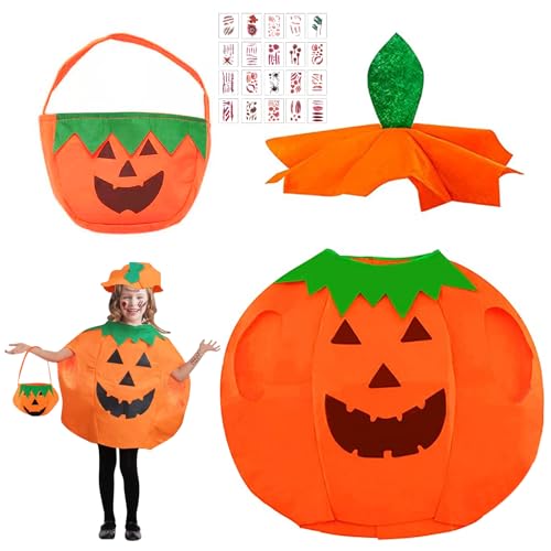 Halloween Kürbis Kostüm Kinder, Lustige Kostüme Halloween Kostüm Kürbis Kinder Mädchen, Pumpkin Kostüm, Cosplay Party Kleidung Karneval lustig Party Cosplay Kleidung Geeignet für Kinder Erwachsene von Booaee