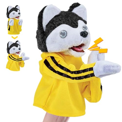 Kung-Fu-Tierspielzeug,Kung Fu Tier Spielzeug Husky Handschuhe Puppe Kinderspiel Plüschtiere,Kung Fu Animal Toy Husky Gloves Doll Children's Game Plush Toys,Dog Boxing Hand Puppet Toy,Handpuppe Kung-Fu von Booaee